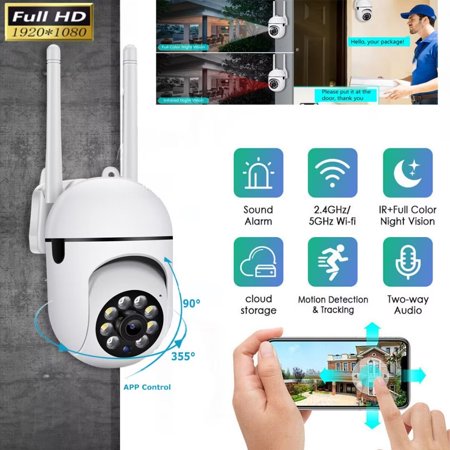 IZENGATE Wireless Security Camera System Indoor Home 2.4G&5G Wifi Night Vision Cam 1080P HD