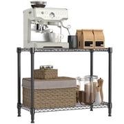 IZEUK 2-Tier Black Metal Shelving Unit, Adjustable Wire Rack Organizer, 220 lbs, 27.6"W x 11.8"D x 23.4"H