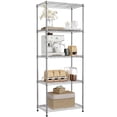 thumbnail image 1 of IZEUK 5-Tier Adjustable Wire Shelf for Kitchen Bathroom, 1250 lbs Capacity, 23.6" W x 13.7" D x 63" H, Chrome, 1 of 8