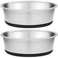 IZEYNO 2 Pack Stainless Steel Dog Bowls, Rubber Base Nonslip Quiet Pet