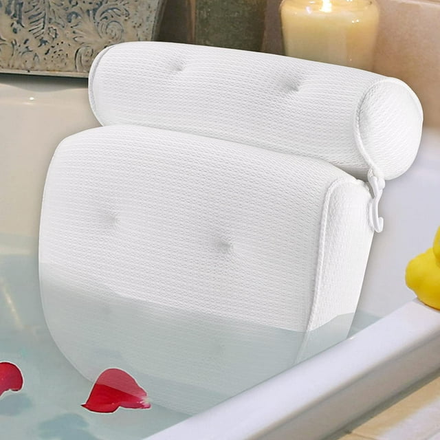 IZEYNO Bathtub Shower Head Cushion, Neck and Back Support Pillow with 6