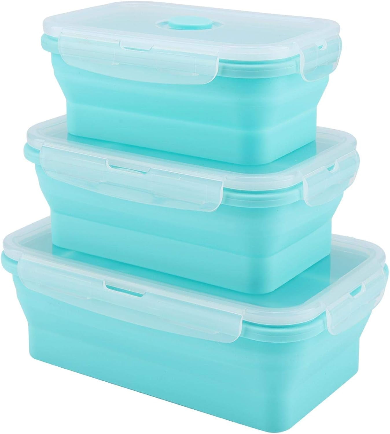 IZEYNO Meal Prep Containers, 3 Pcs Silicone Collapsible Food Storage