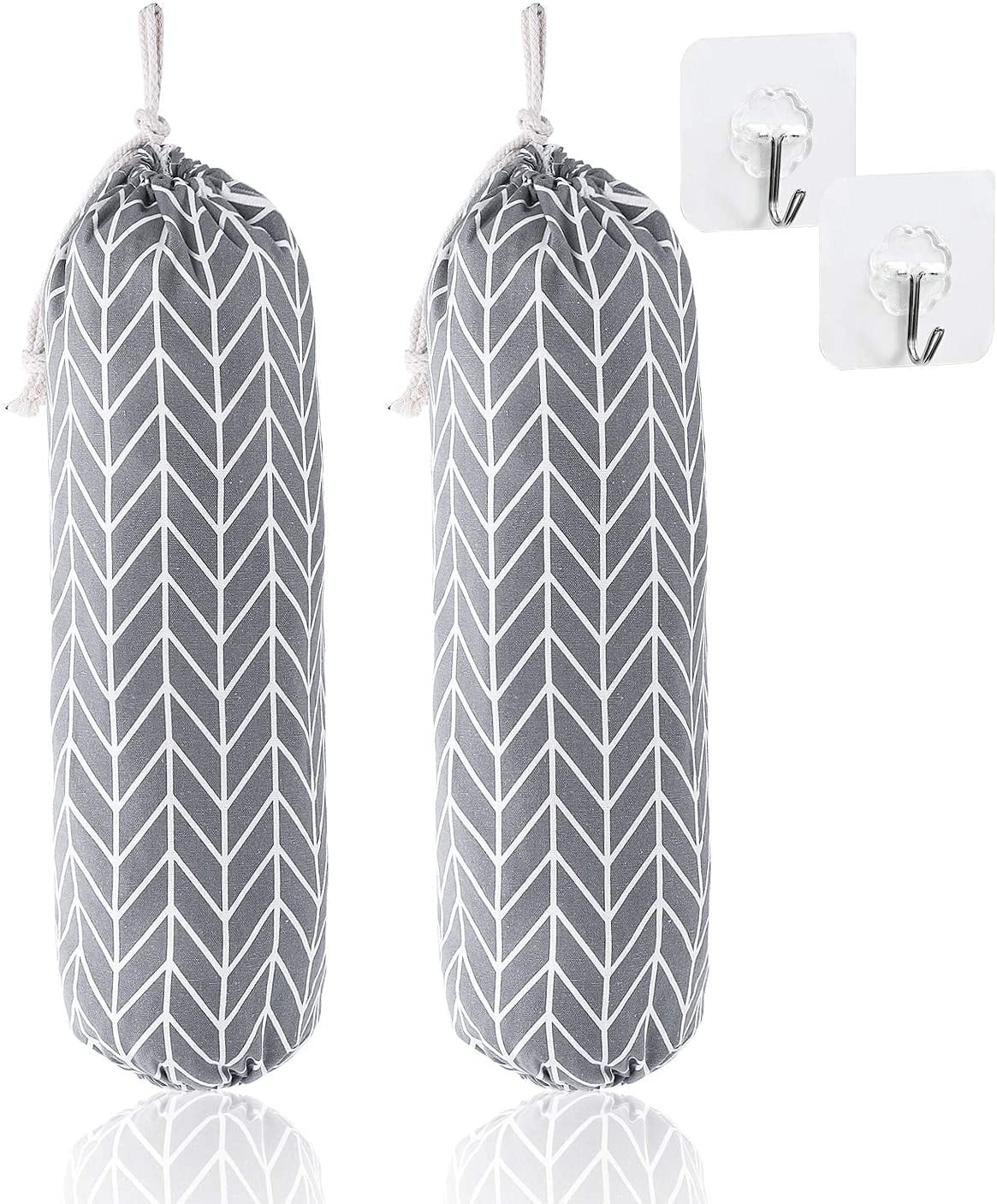 IZEYNO Plastic Bag Holder Set of 2, Reusable Grocery Bag Holder, Wall