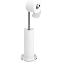 IZEYNO Toilet Paper Holder Stand, Freestanding Toilet Roll Holder, Stainless Steel Paper Storage for Bathroom