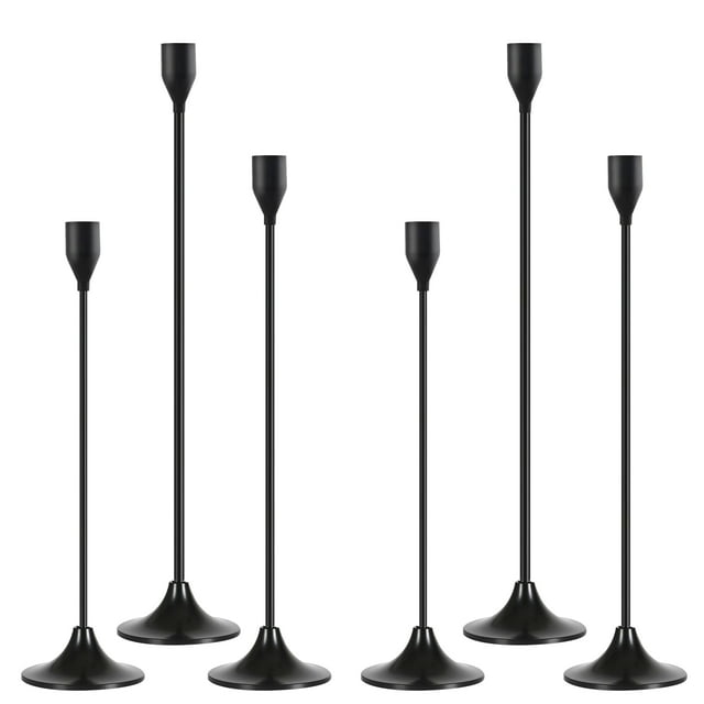 Candle Holder, Image 3 Pcs Matte Black Taper Candle Holder, Rust-Proof, Non-Slip And Durable, Metal Taper Candle Stick Holders For Home Décor