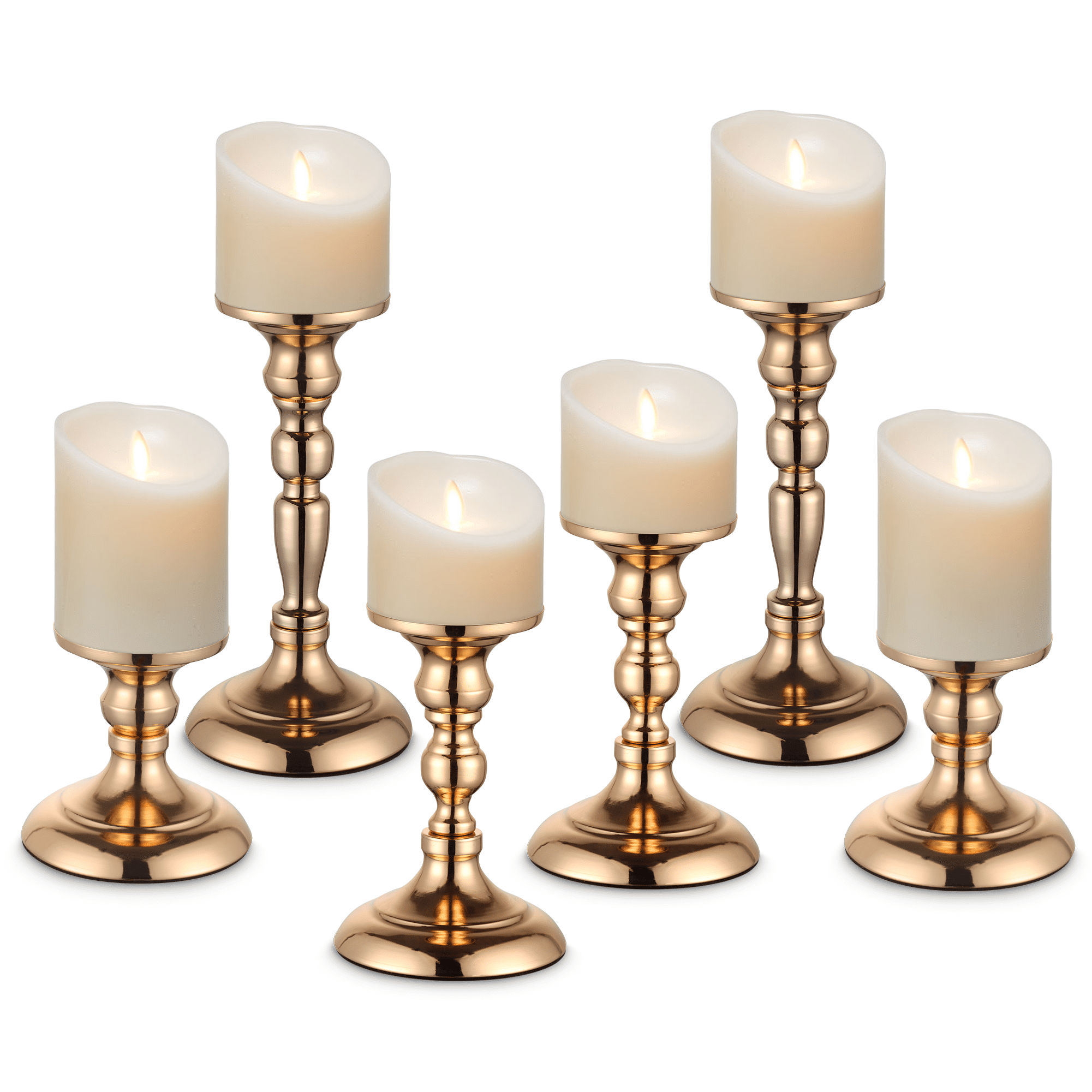 IZNEN Metal Gold Candle Holder for 3" Pillar Candles Candlesticks for