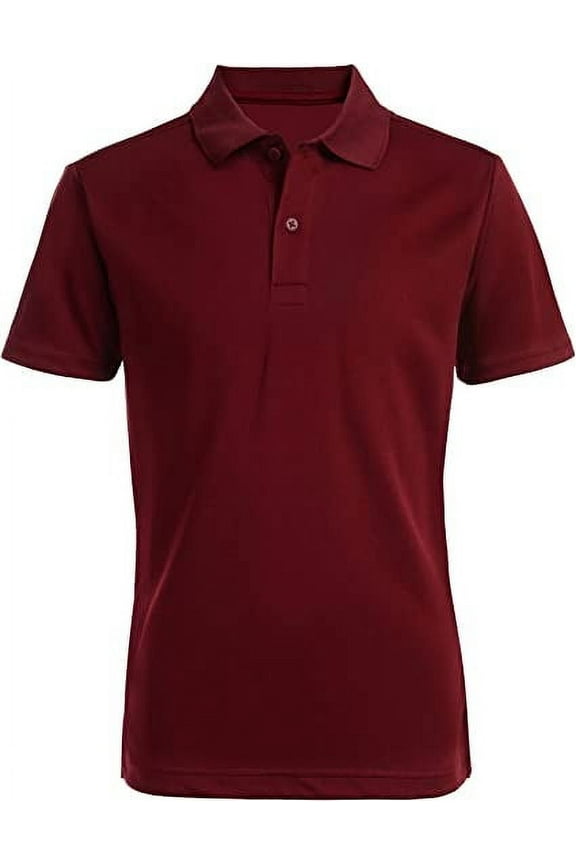 BURGUNDY Boys' School Uniform Short Sleeve Polo Shirt, US 2T