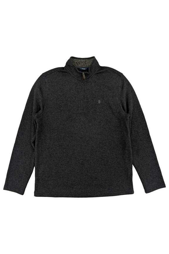 Big & Tall Mens Black Long Sleeve Fleece Quarter Zip Sweater Large Tall