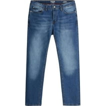 IZOD Denim Jeans for Men – Comfort Stretch, Straight Fit, 5 Pocket, Zipper Fly, Med Stone Wash, 30XO30