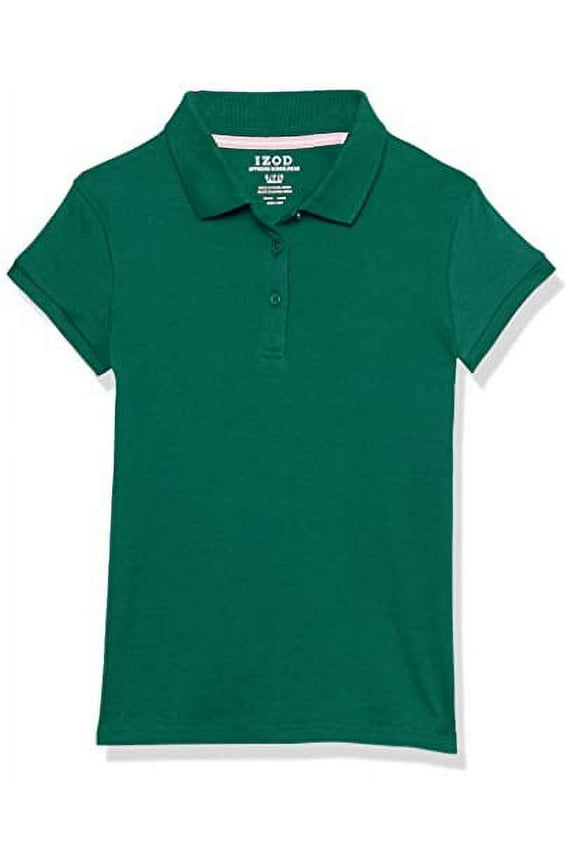 FOREST GREEN Girls' School Uniform Short Sleeve Interlock Polo Shirt, US 4T