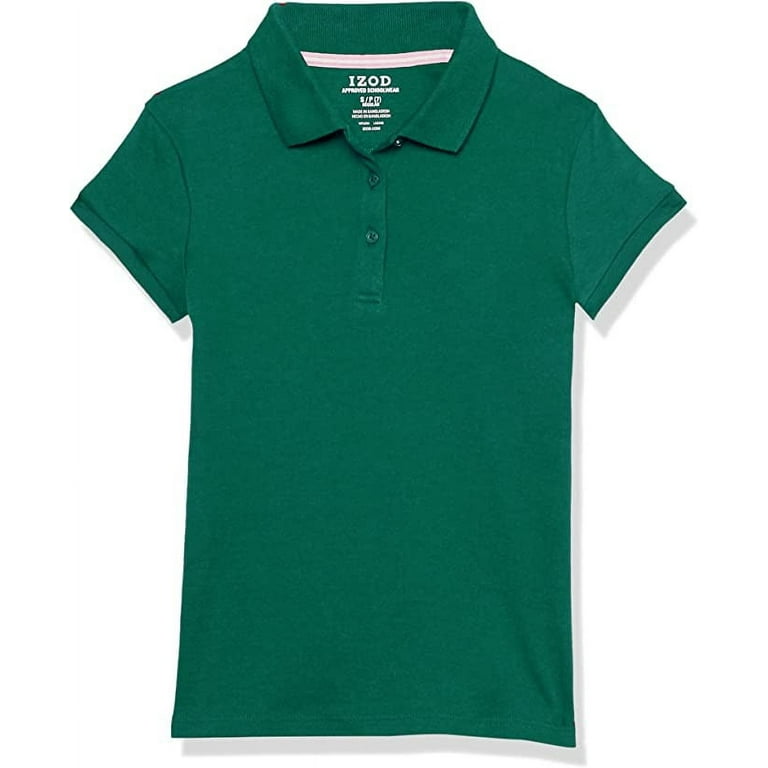 IZOD FOREST GREEN Girls School Uniform Short Sleeve Polo Shirt US 6X