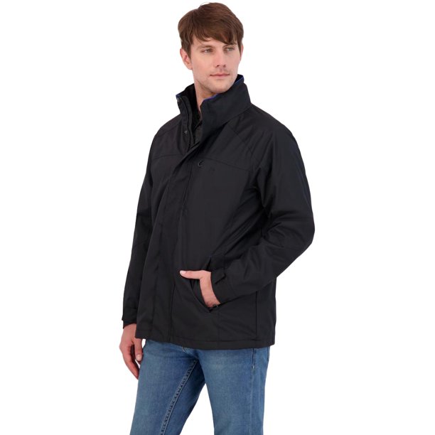 IZOD Fleece Lined Midweight Jacket Water Resistant Mens Coat - Walmart.com