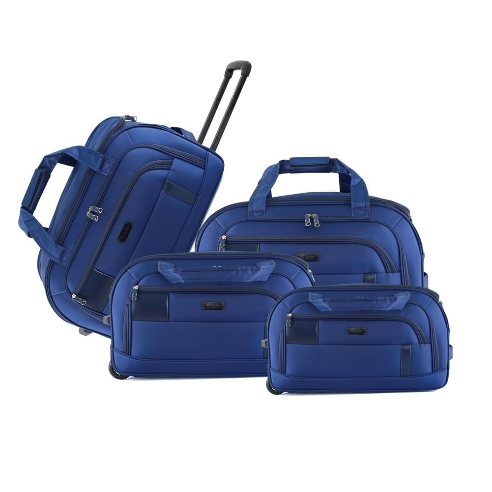 IZOD Gavin Soft shell Lightweight Duffel Rolling Bag - Navy