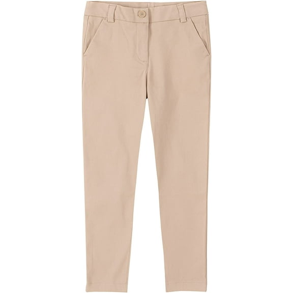 IZOD Girls School Uniform Stretch Twill Skinny Pants 6 Khaki