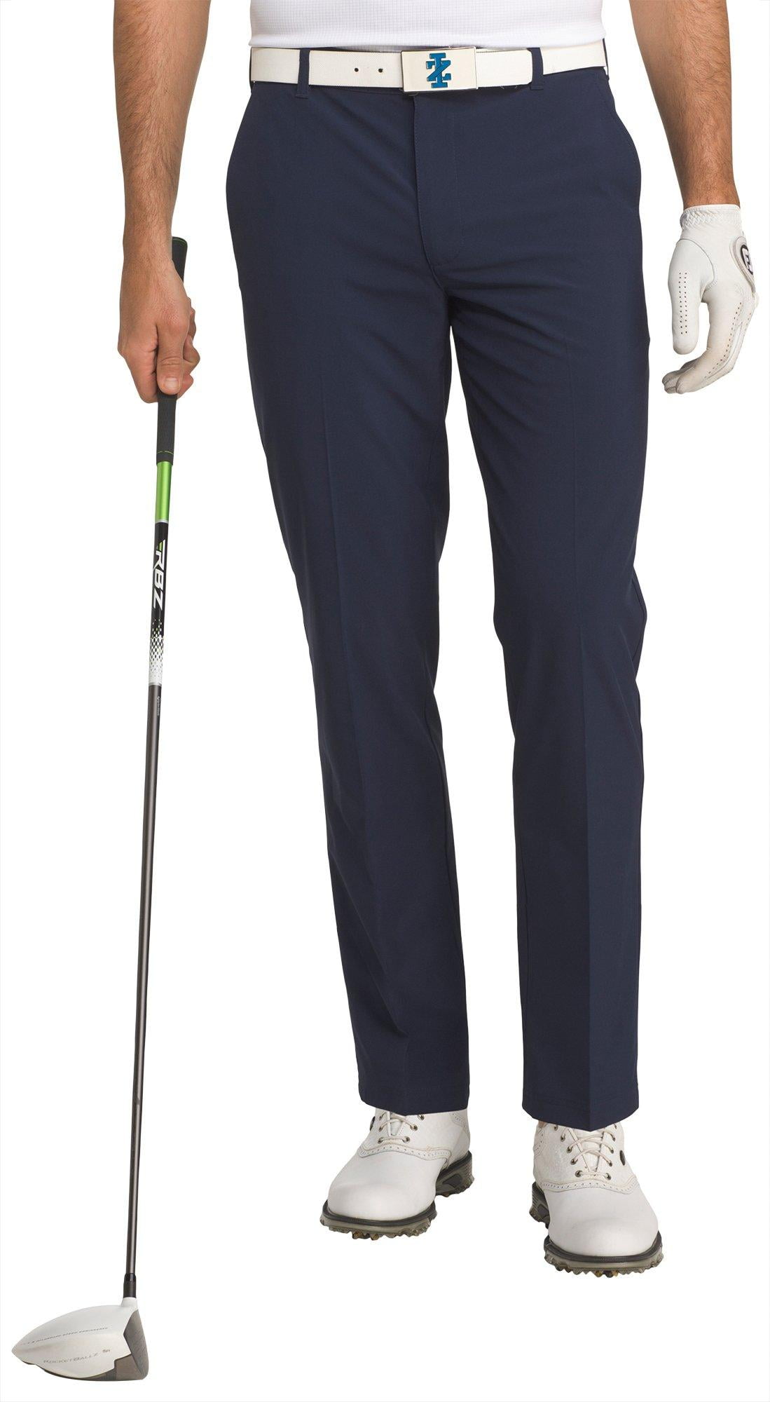 IZOD Golf Mens Swingflex Solid Flat Front Pants