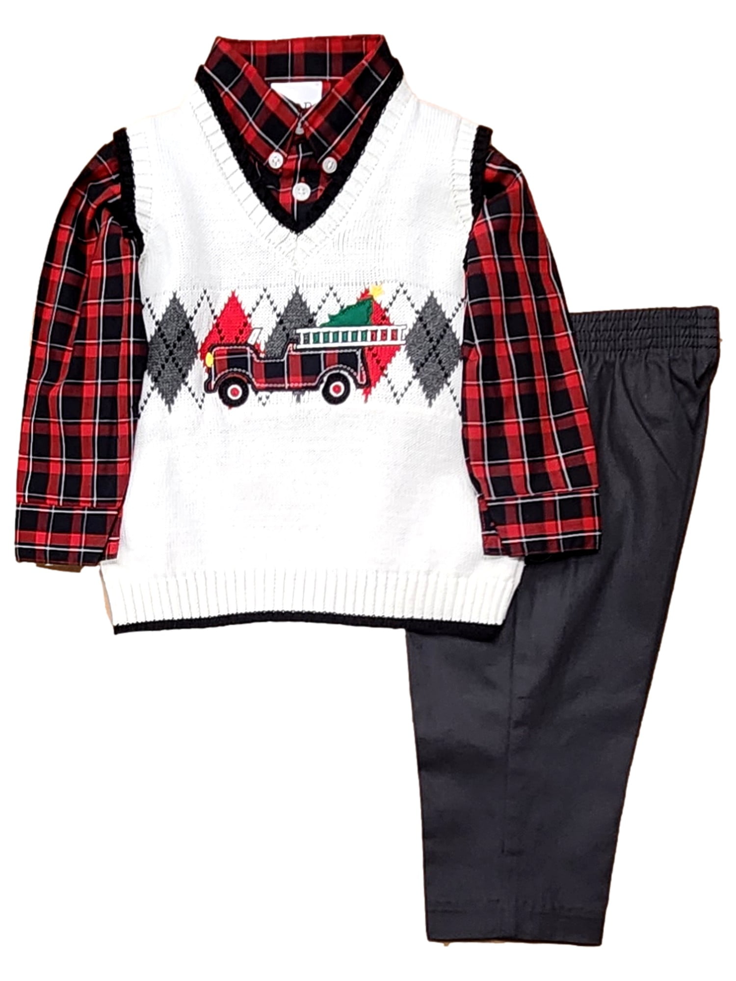 Boy Child Dress In Terry Stuff Armour Print In Red Color main image 1