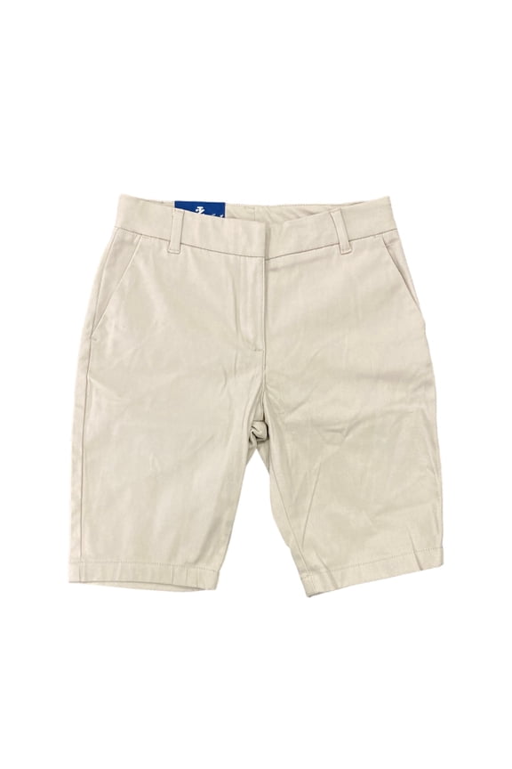 Junior Girl's Adjustable Waist Stretch Approved Schoolwear Twill Short (262 Su Khaki, 14)