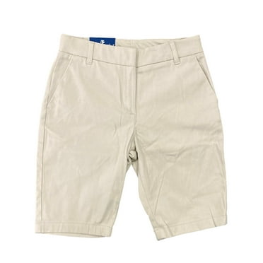 IZOD Junior Girl's Adjustable Waist Stretch Approved Schoolwear Twill Short (262 Su Khaki, 10)