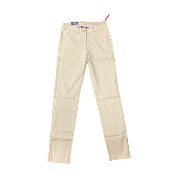 IZOD Junior Girl's Easy Care Wrinkle Resistant Stretch Schoolwear Skinny Pant (Khaki, 9)