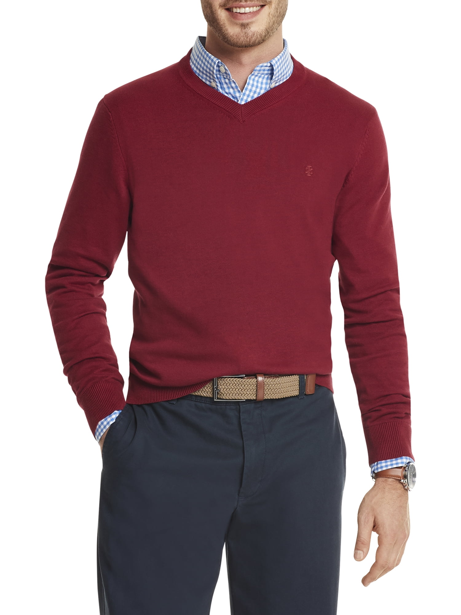 IZOD Men's 12 GG V-Neck Sweater - Walmart.com
