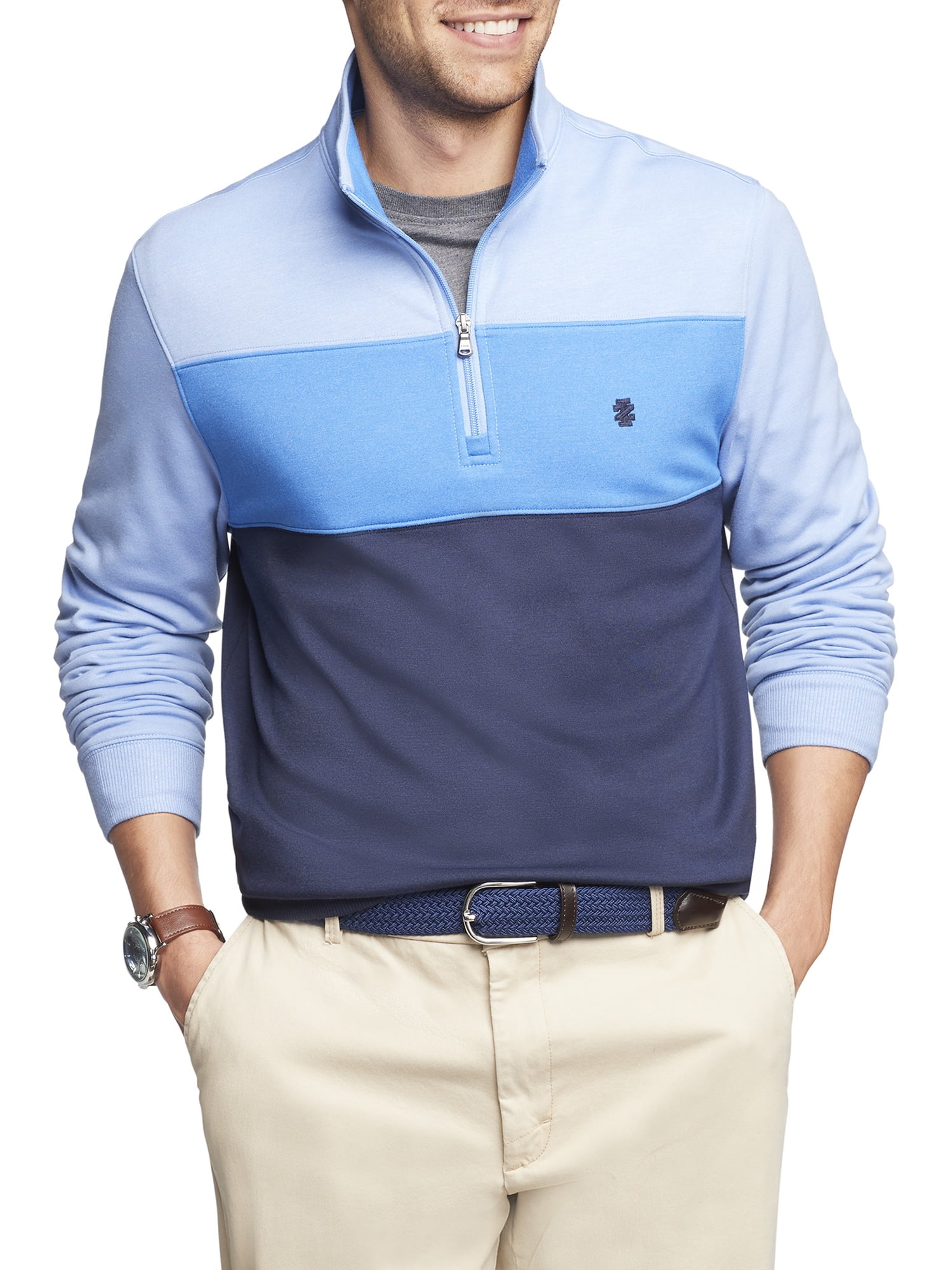 IZOD Men s Advantage Fleece Colorblock Quarter Zip Sweatshirt Size