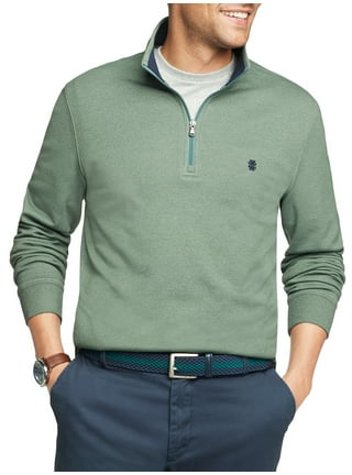 IZOD Men's Premium Essentials Quarter Zip Solid 12 Gauge Sweater