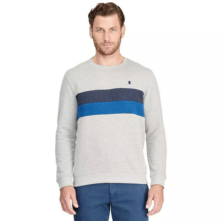 IZOD Men s Advantage Performance Crewneck Fleece Pullover Sweatshirt LT Grey Heather S