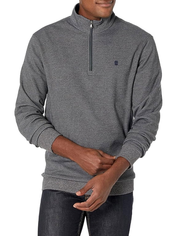 Men's Advantage Performance Long Sleeve Solid Fleece Soft Crewneck Pullover, Carbon Heather, Small