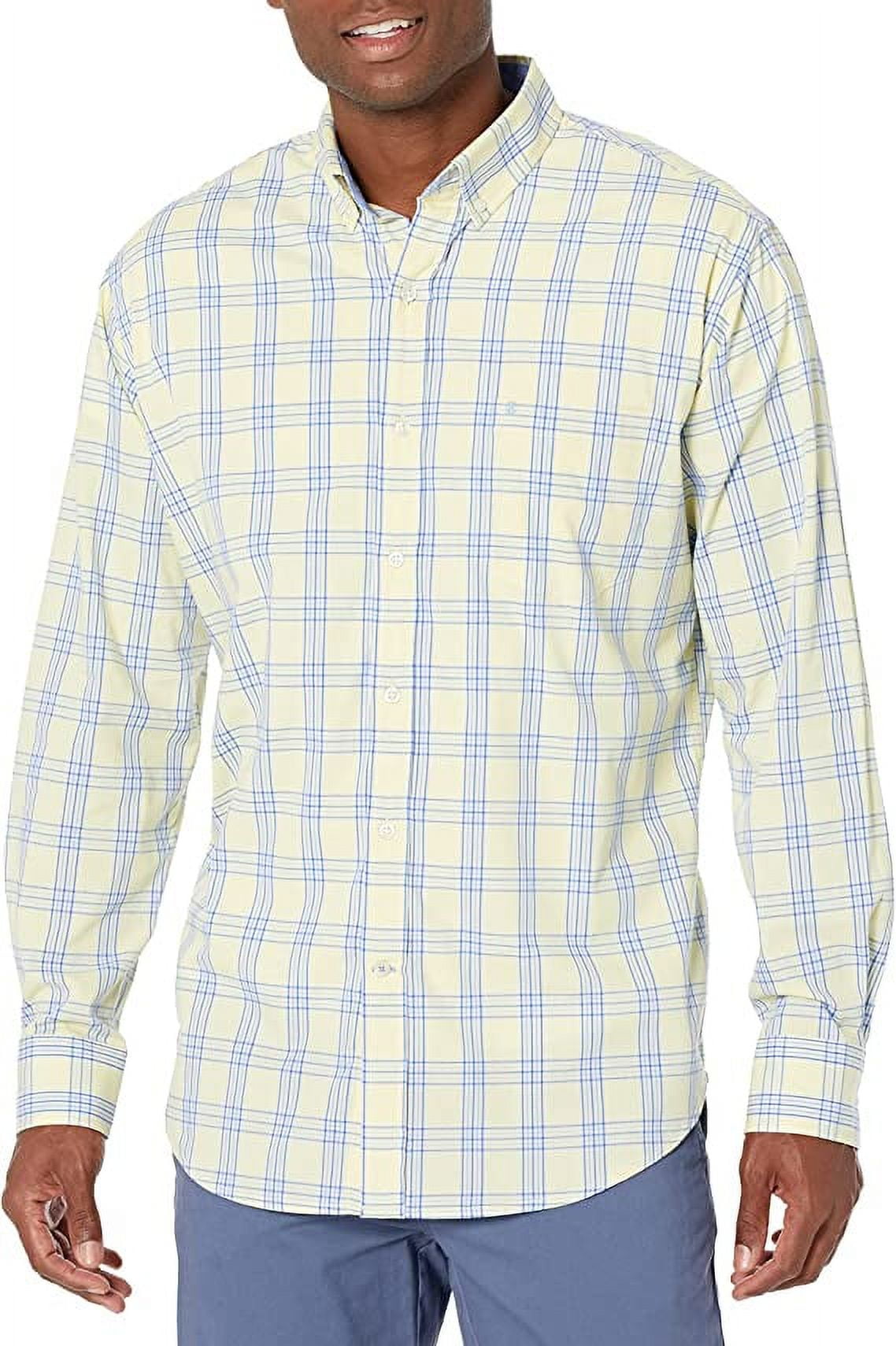IZOD Men's Advantage Performance Plaid Long Sleeve Stretch Button Down