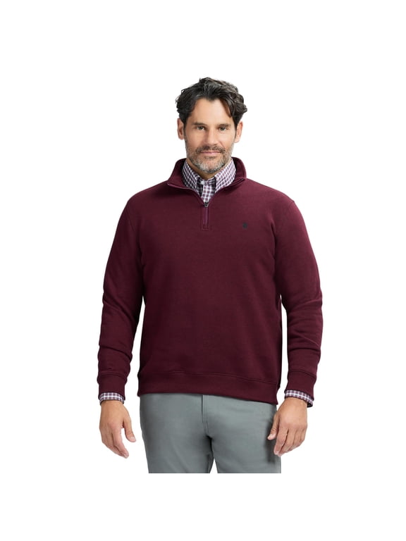 Men's Advantage Performance Quarter Zip Fleece Pullover Sweatshirt, Velvet Maroon