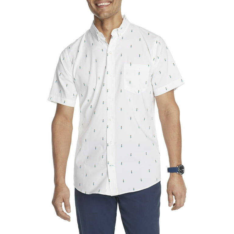 IZOD Men s Advantage Performance Short Sleeve Patterned Woven