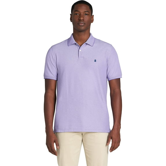 IZOD Men's Advantage Performance Short Sleeve Polo Shirt Classic Fit Dahlia Purple Medium