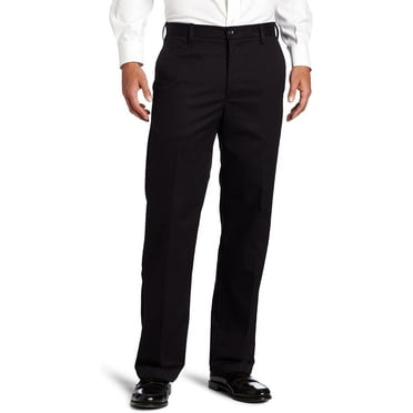 IZOD Men's American Chino Flat Front Straight Fit Pant, Black, 38W x 34L