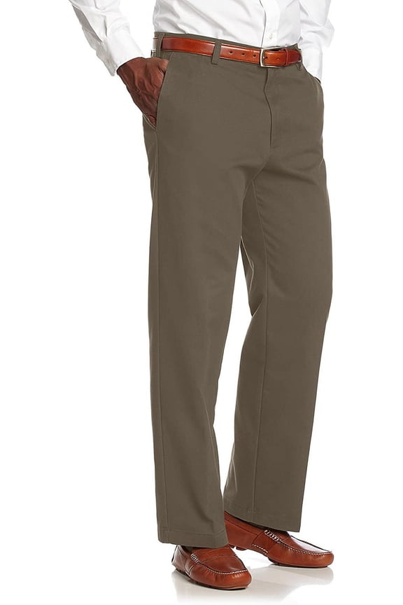 Men's American Chino Flat Front Straight Fit Pant, Olive, 30W x 30L