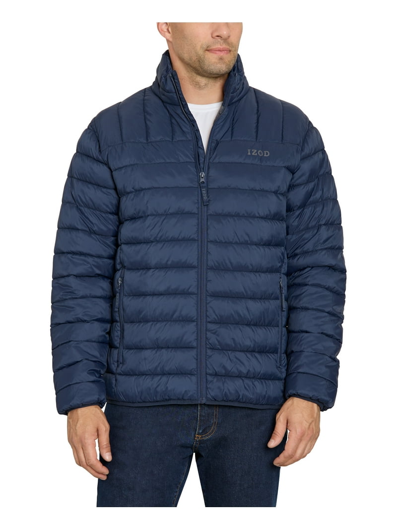 IZOD Men's Midweight Puffer Jacket, Water Wind Resistant, Sizes
