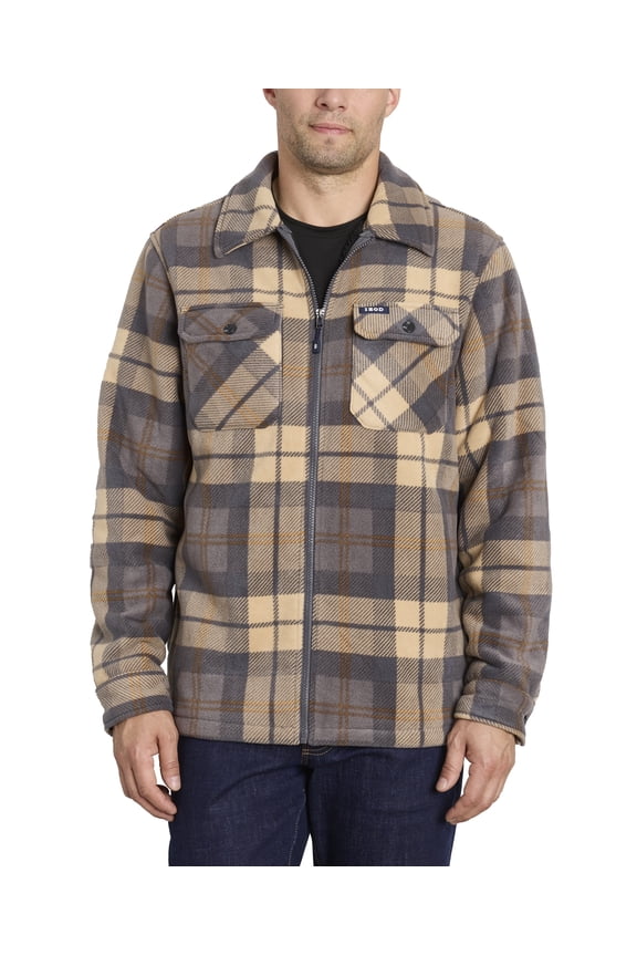 Men's & Big Men's Zip-Front Flannel Shirt Jacket, Up to Size 2XL