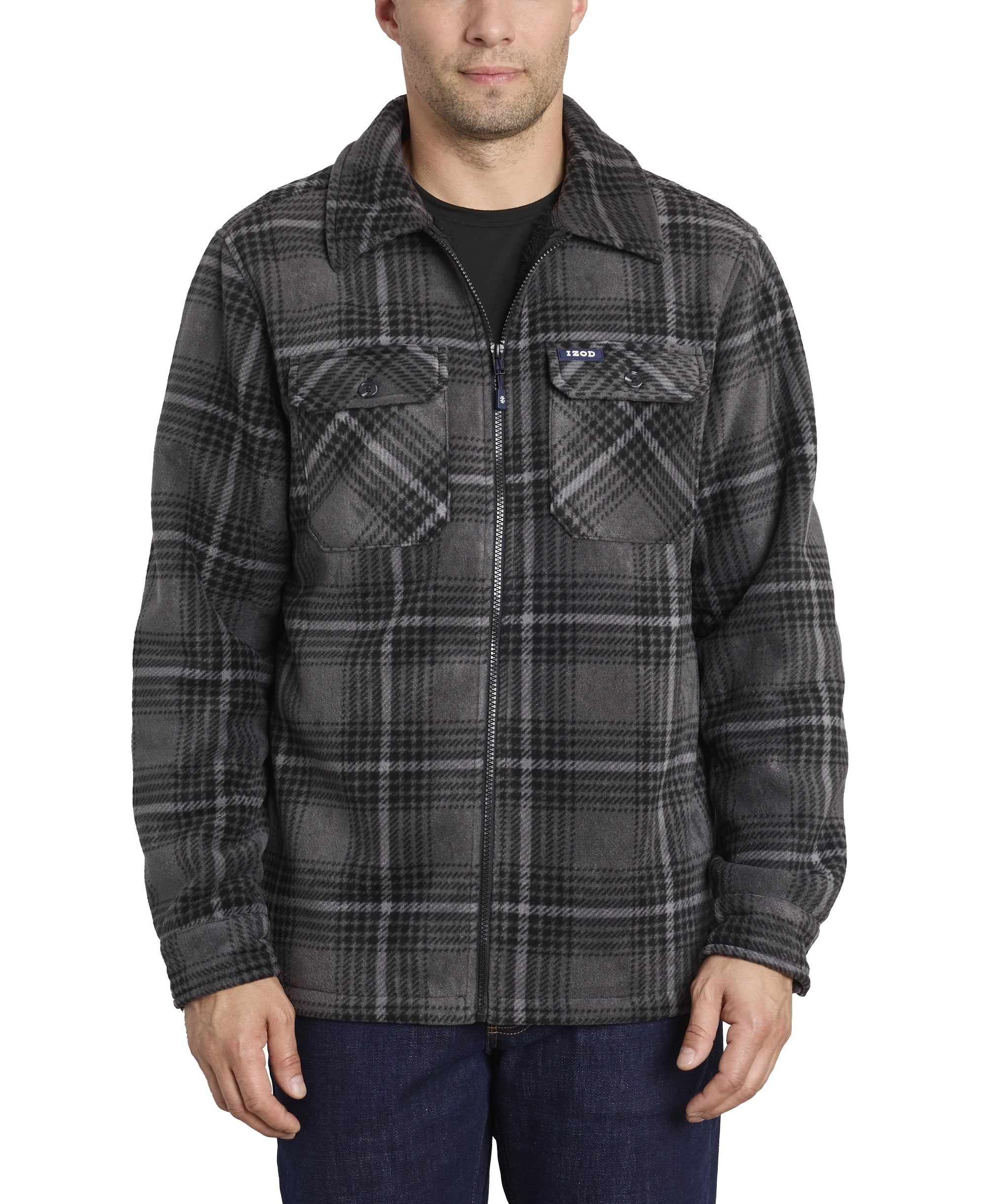 IZOD Men's & Big Men's Zip-Front Flannel Shirt Jacket, Up to IZOD Men's & Big Men's Zip-Front Flannel Shirt Jacket, Up to