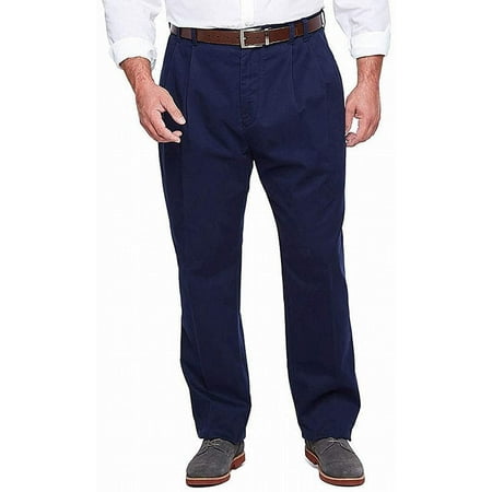 IZOD Men's Big & Tall Big and Tall Performance Stretch Flat Front Pant, Blue, 46W X 30L