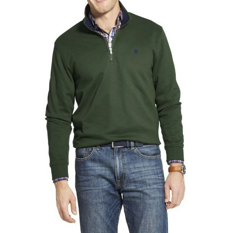 IZOD Men s Big and Tall Advantage Performance Fleece 1 4 Zip Cilantro 5X Large Tall Walmart
