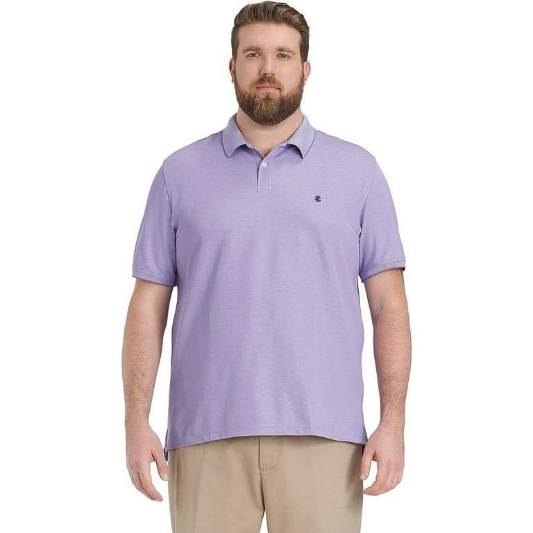 IZOD Men s Big and Tall Advantage Performance Short Sleeve Solid Polo Shirt Dahlia Purple 4X Large Tall
