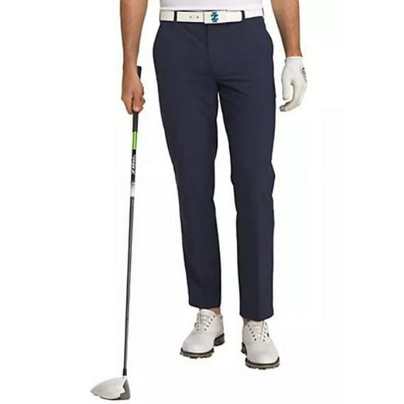 IZOD Men's Big and Tall Golf Swingflex Straight Fit Pant, Peacoat, 48W, 32L