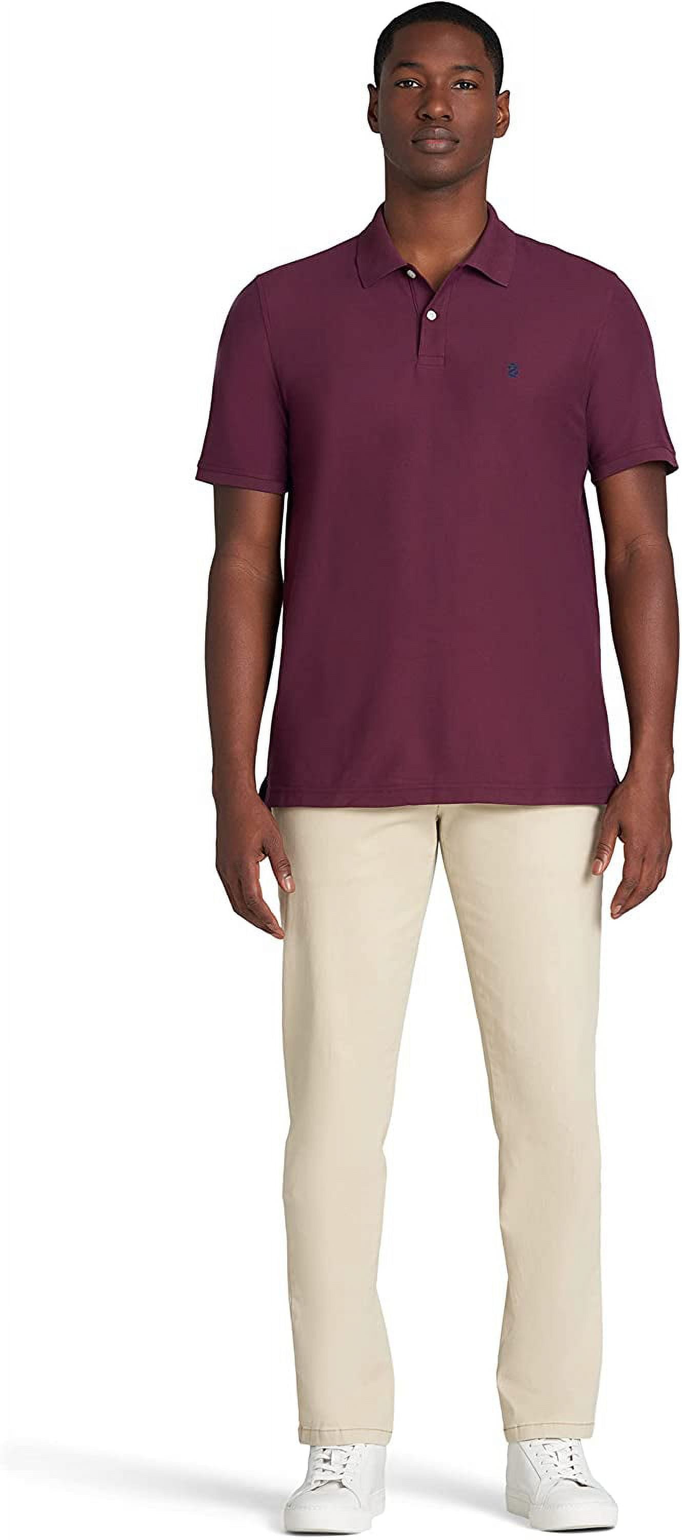 IZOD Men s Classic Fit Advantage Performance Short Sleeve Polo Shirt FIG Large Walmart