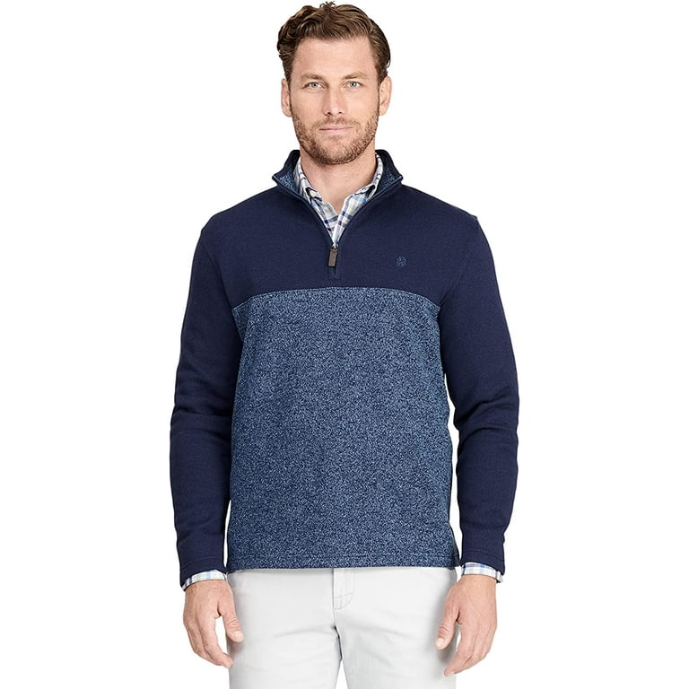 Izod Dark Blue & Light Blue Reversible 1/4 Zip outlet Pullover Sweater Men's 3XL BNWT!