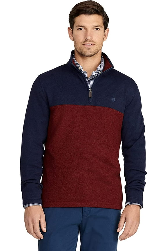 Men's Classic Fit Quarter Zip Sweater Fleece Pullover, Port Royale HTR CB, 2X-Large