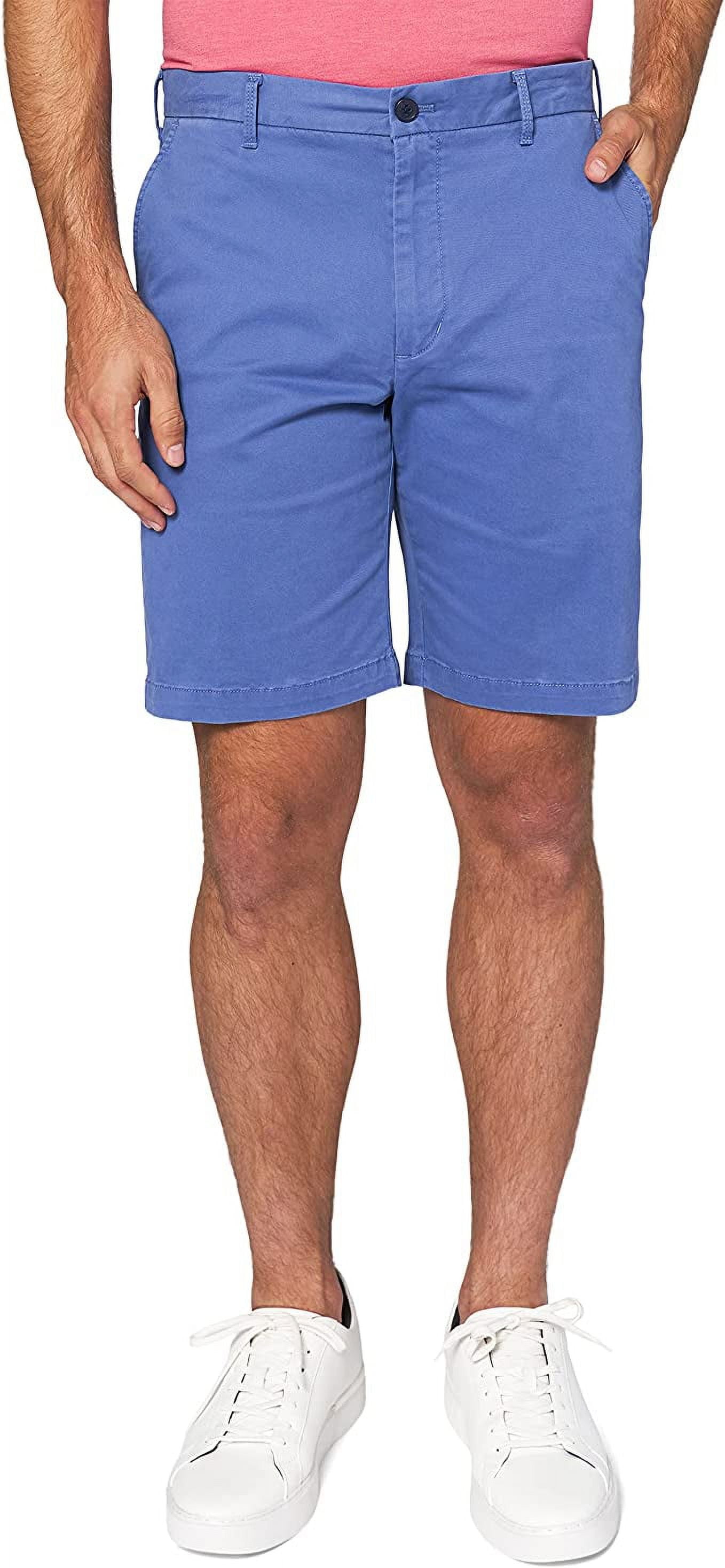 IZOD Men's Classic Saltwater Flat Front Chino Short, Bijou Blue PH162