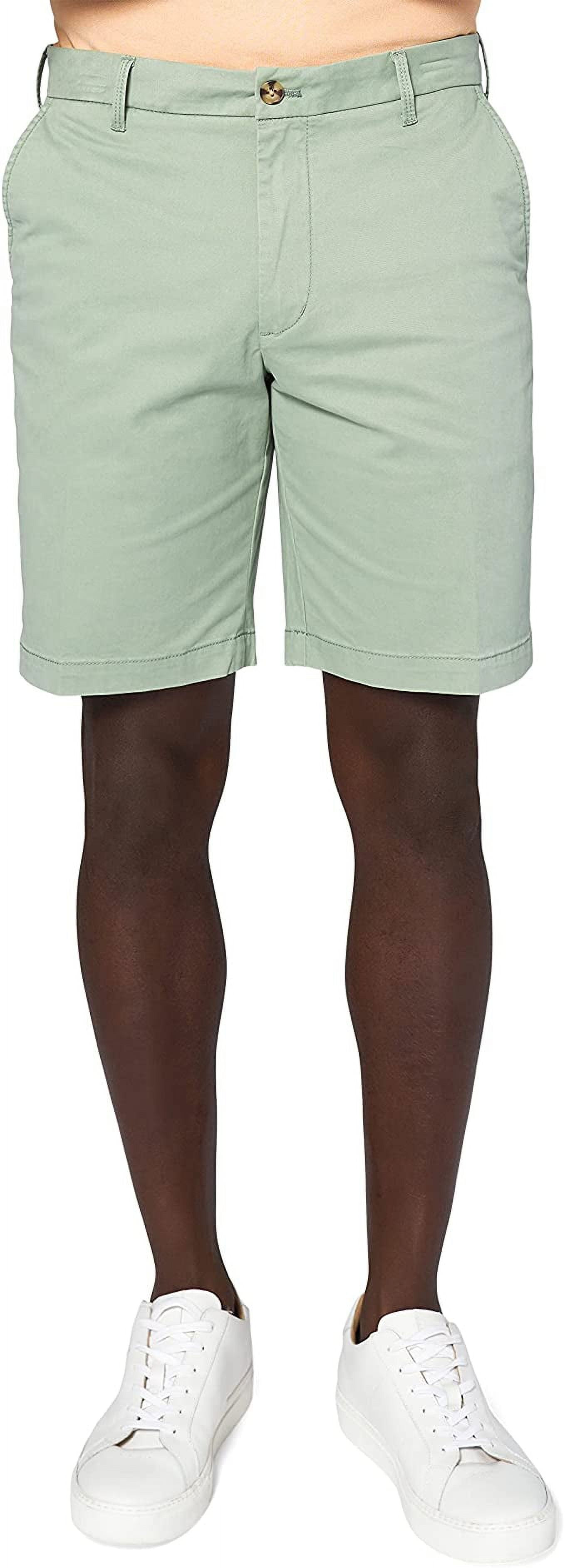 IZOD Men's Classic Saltwater Flat Front Chino Short, Green Bay PH162