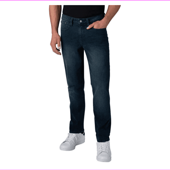 IZOD Men's Comfort Stretch Straight Fit Jean (Dark Blue, 32W x 32L)
