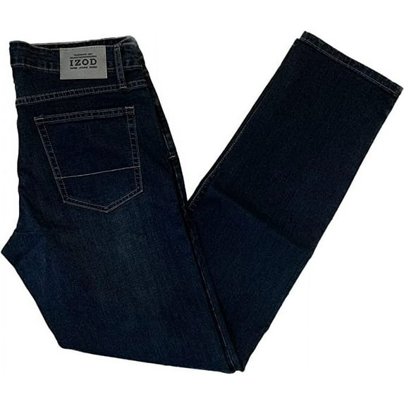 IZOD Men's Comfort Stretch Straight Leg Jean (Dark, 38W x 34L)