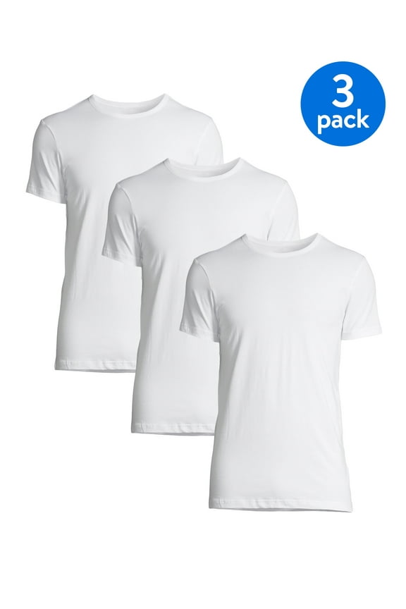Men's Crewneck Short Sleeve Undershirt T-Shirt, 3-Pack