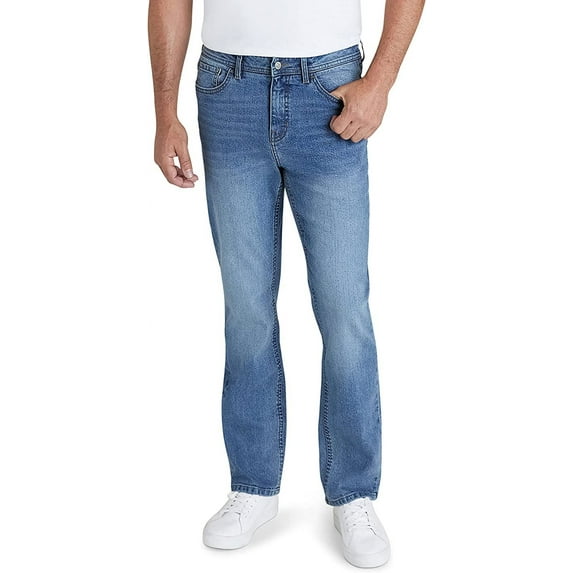 IZOD Men's Comfort Stretch Denim Jeans - Straight Leg Relaxed Fit with ...